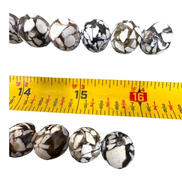 Rare Mosaic Agate Glass Beads Natural Stone Strand Unique Jewelry Making 32" - Picture 4 of 5